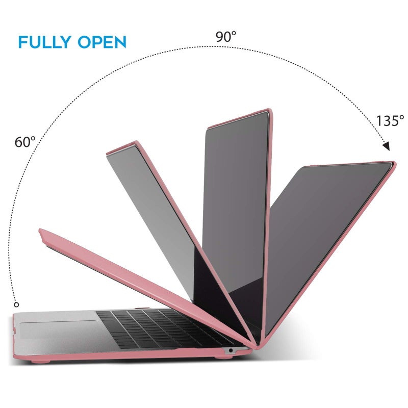 آي بينزر IBenzer متوافق مع حافظة MacBook Air 13 بوصة الجديدة 2022 2021 2020 M1 A2337 A2179 A1932 حافظة بلاستيكية صلبة مع غطاء لوحة مفاتيح لشاشة Mac Retina مع معرف اللمس، وردي MMA-T13PK+1A - Image 5